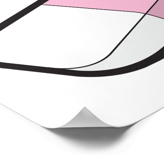 ピンクと白の消しゴム ポスター (角)