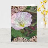 ピンクと白の混合メディアフローラ空白の内 カード (黄色い花)