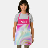 ピンクと白の渦巻き模様 エプロン (インサイチュ)