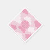 ピンクと白の漫画の雲ガールベイビーシャワーかわいい スタンダードカクテルナプキン (角)