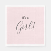 ピンクと白の点女の子の赤ちゃんシャワー スタンダードランチョンナプキン (正面)