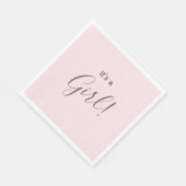 ピンクと白の点女の子の赤ちゃんシャワー スタンダードランチョンナプキン (角)