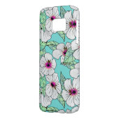 ピンクと白の熱帯性ハイビスカスの花の模様 Case-Mate iPhoneケース (裏面左)