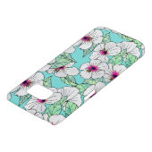 ピンクと白の熱帯性ハイビスカスの花の模様 Case-Mate iPhoneケース (下部)