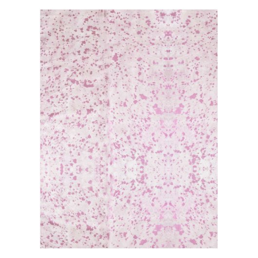 ピンクと白の牛革の田舎西部 テーブルクロス (正面)