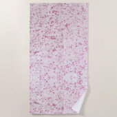 ピンクと白の牛革の田舎西部 ビーチタオル (正面)