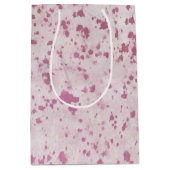 ピンクと白の牛革の田舎西部 ミディアムペーパーバッグ (正面)