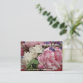 ピンクと白の牡丹の披露宴テーブルカード プレイスカード (スタンド正面)
