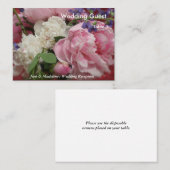 ピンクと白の牡丹の披露宴テーブルカード プレイスカード (正面/裏面)