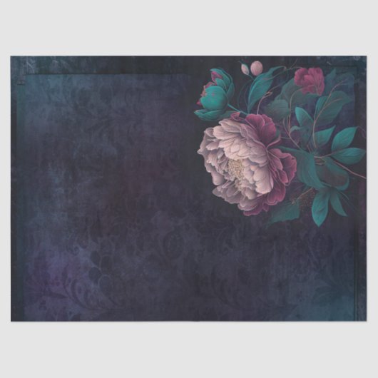 ピンクと白の牡丹の花の切り離し 薄葉紙 (正面)