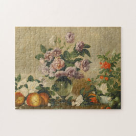 ピンクと白の牡丹の花（牡丹はまだ生きている） ジグソーパズル