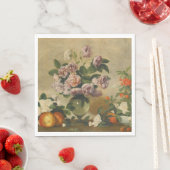 ピンクと白の牡丹の花（牡丹はまだ生きている） スタンダードランチョンナプキン (インサイチュ)