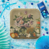 ピンクと白の牡丹の花（牡丹はまだ生きている） ペーパープレート (パーティー)