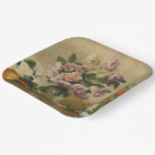 ピンクと白の牡丹の花（牡丹はまだ生きている） ペーパープレート (傾斜あり)