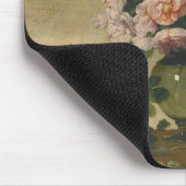 ピンクと白の牡丹の花（牡丹はまだ生きている） マウスパッド (コーナー)