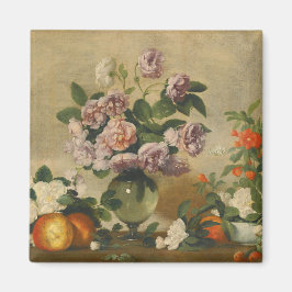 ピンクと白の牡丹の花（牡丹はまだ生きている） マグネット