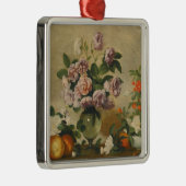 ピンクと白の牡丹の花(牡丹はまだ生きている) メタルオーナメント (右)