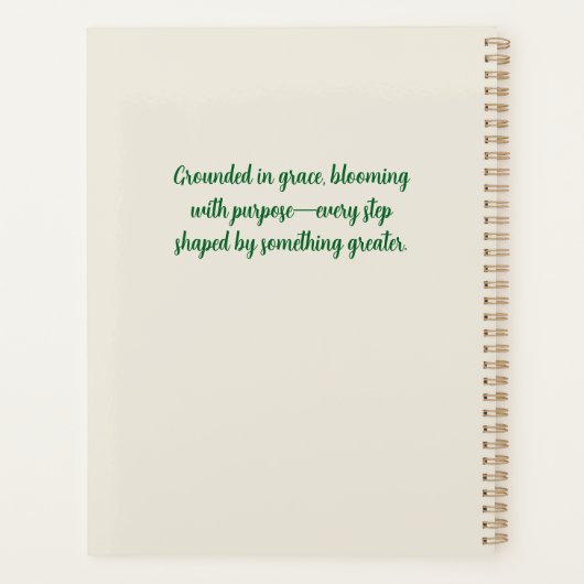 ピンクと白の牡丹を木に素朴飾る プランナー手帳 (裏面)