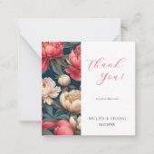 ピンクと白の牡丹オリエンタルありがとう ノートカード (正面)