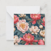 ピンクと白の牡丹オリエンタルありがとう ノートカード (裏面)