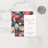 ピンクと白の牡丹オリエンタルありがとう ノートカード (正面/裏面インサイチュ)