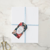 ピンクと白の牡丹オリエンタル結婚ズ ギフトタグ (より糸付き)