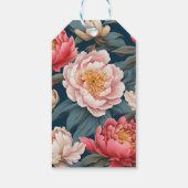 ピンクと白の牡丹オリエンタル結婚ズ ギフトタグ (裏面)