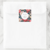 ピンクと白の牡丹オリエンタル結婚ズ スクエアシール (バッグ)