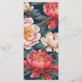 ピンクと白の牡丹オリエンタル結婚ズ メニュー (裏面)