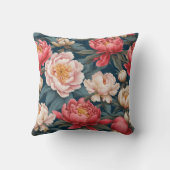 ピンクと白の牡丹オリエンタル クッション (裏面)