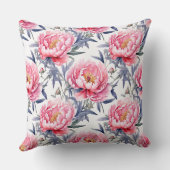 ピンクと白の牡丹 クッション (裏面)