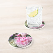ピンクと白の牡丹 コースター (側面)