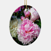 ピンクと白の牡丹 セラミックオーナメント (右)