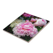 ピンクと白の牡丹 タイル (側面)