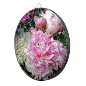 ピンクと白の牡丹 ダーツボード (正面右)