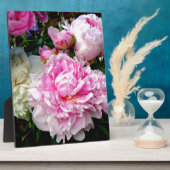 ピンクと白の牡丹 フォトプラーク (側面)