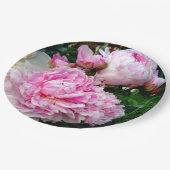 ピンクと白の牡丹 ペーパープレート (アングル)