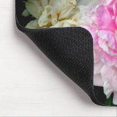 ピンクと白の牡丹 マウスパッド (コーナー)