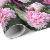 ピンクと白の牡丹 ラッピングペーパー (ロールコーナー)