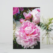 ピンクと白の牡丹 便箋 (スタンド正面)