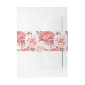 ピンクと白の牡丹 招待状ベリーバンド (正面例)