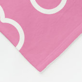 ピンクと白の犬の骨パーソナライズされたペット フリースブランケット (角)