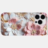 ピンクと白の紙3-Dルック花 Case-Mate iPhoneケース (裏面 (横))