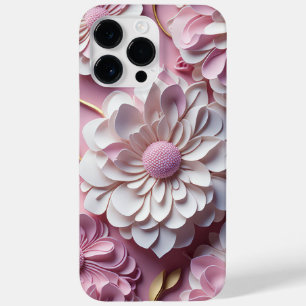 ピンクと白の紙3-Dルック花 Case-Mate iPhone 14 PRO MAXケース