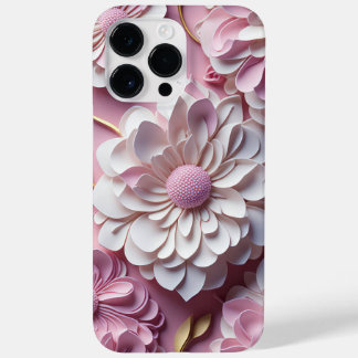 ピンクと白の紙3-Dルック花 Case-Mate iPhone 14 PRO MAXケース