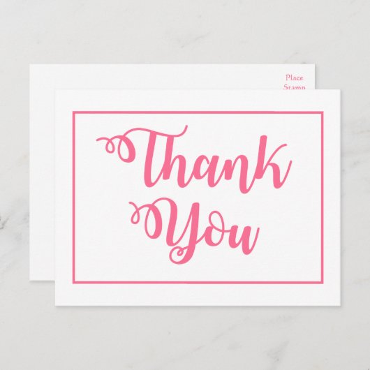 ピンクと白の結婚式パーティー ポストカード (正面/裏面)