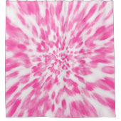 ピンクと白の絞り染め シャワーカーテン (正面)