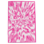 ピンクと白の絞り染め ミディアムペーパーバッグ (正面)