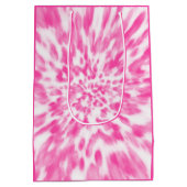 ピンクと白の絞り染め ミディアムペーパーバッグ (裏面)