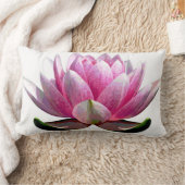 ピンクと白の美しい蓮の花 ランバークッション (ブランケット)